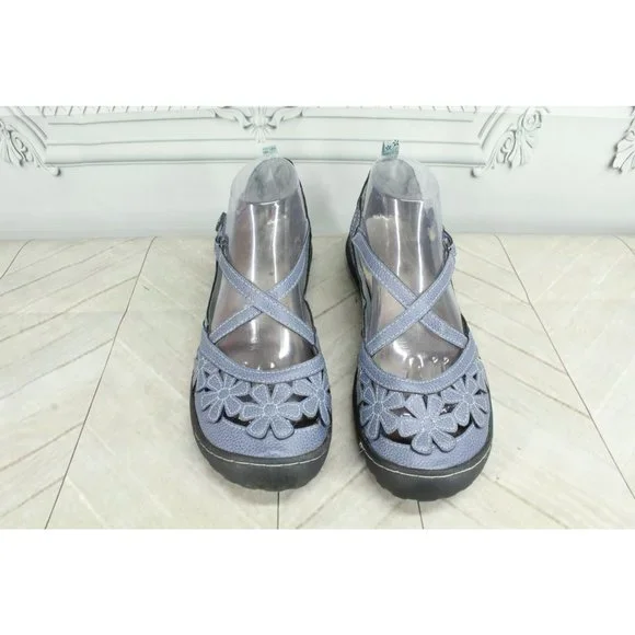 JBU by Jambu Rosie Blue Crisscross Adjustable Strap Mary Jane Flat Shoes 9 M - Picture 5 of 9